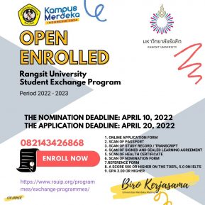 Student Exchange Program to Rangsit University 2022-2023