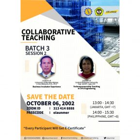 Collaborative Teaching Batch III Session 2: “Business Incubator Experience || Technopreneurship Teaching in CPU Engineering”