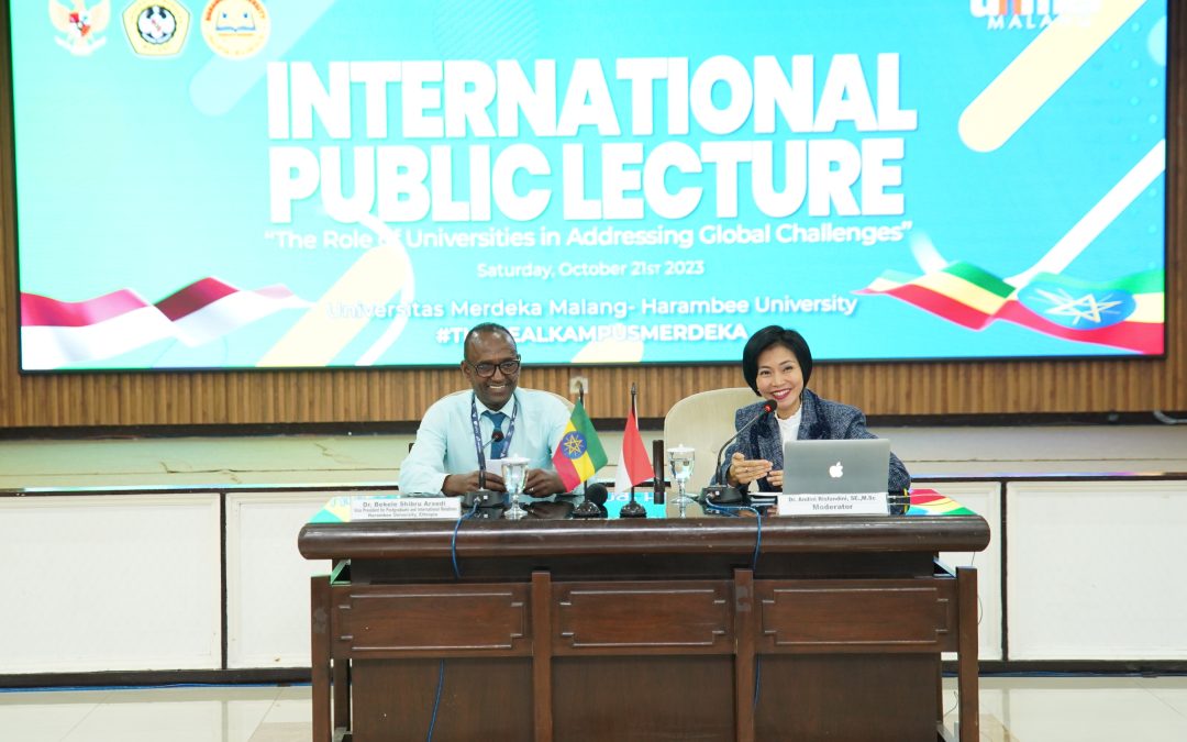 Universitas Merdeka Malang held The International Public lecture in Cooperation with Harambee University, And Embassy of Indonesia for Ethiopia, Djibouti and Africa Union. 21/10/2023